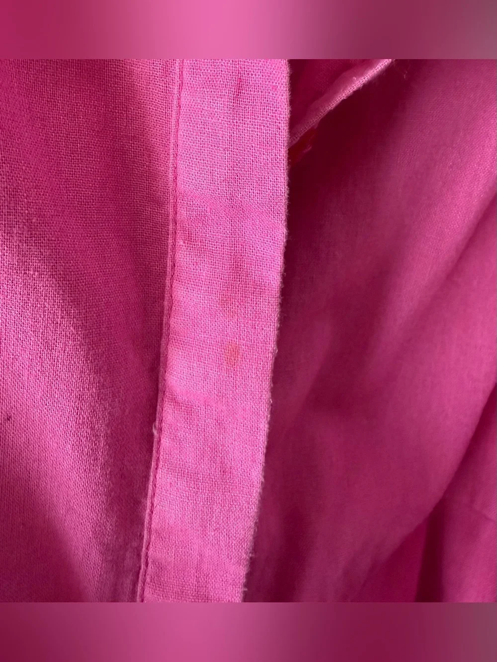 Boden Linen Cotton Midi Shirt Dress 3/4 Sleeve Button Front Pink Size 8R